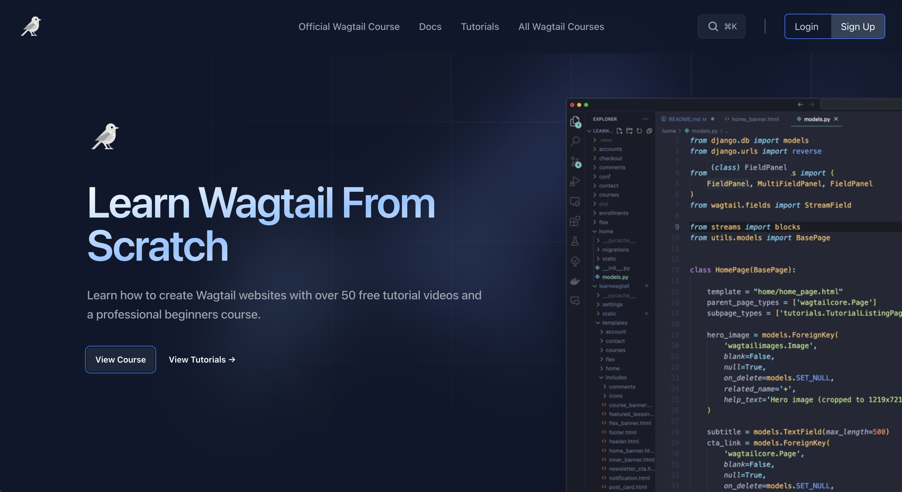 LearnWagtail.com screenshot